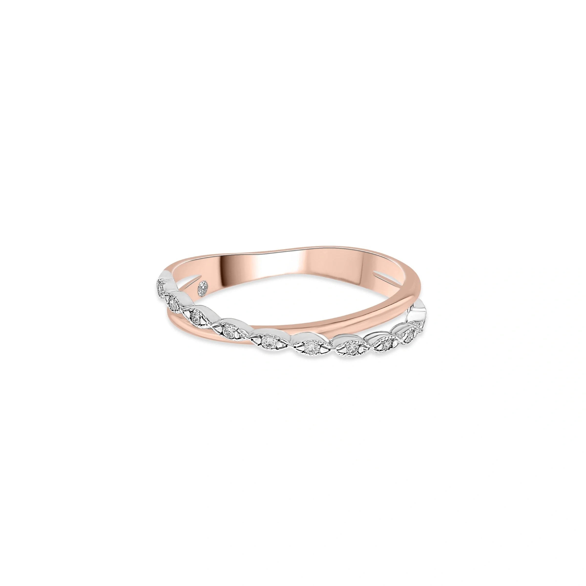 Soirée Rosé Twist Diamond Whisper Ring - Zen Diamond India