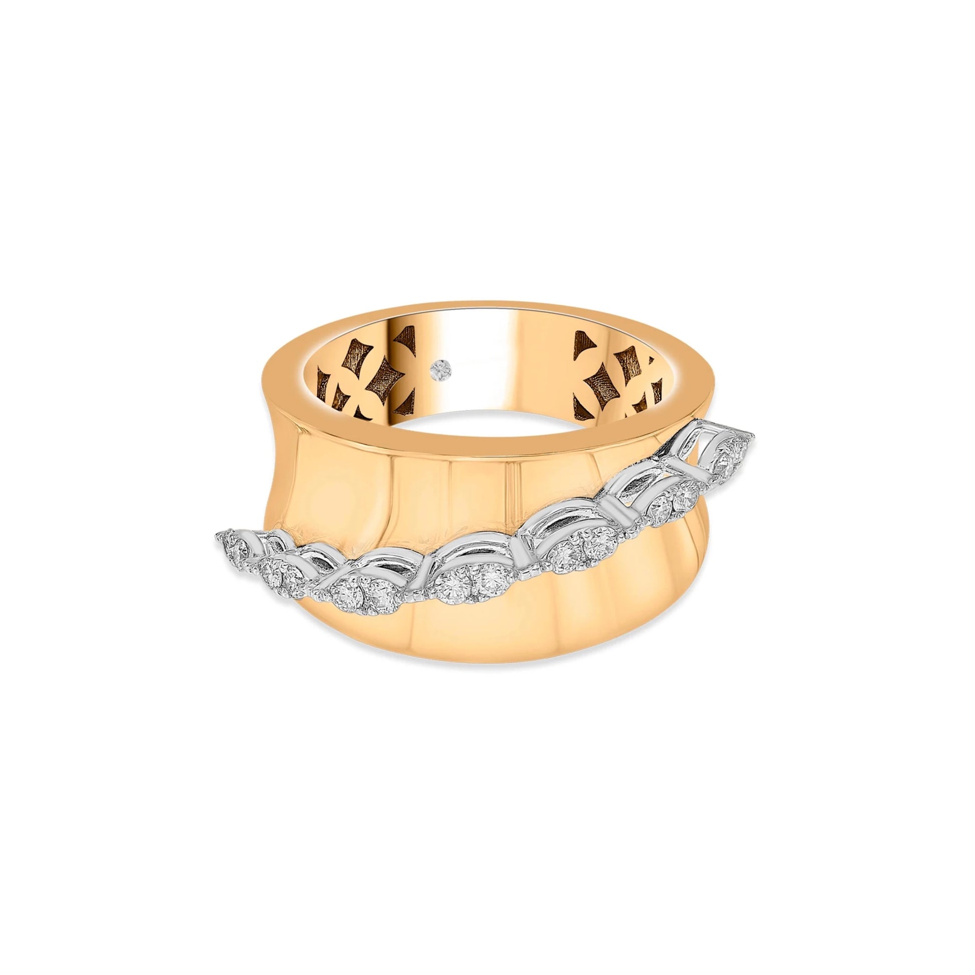 Soiree Rose Swagger Curve Ring - Zen Diamond India