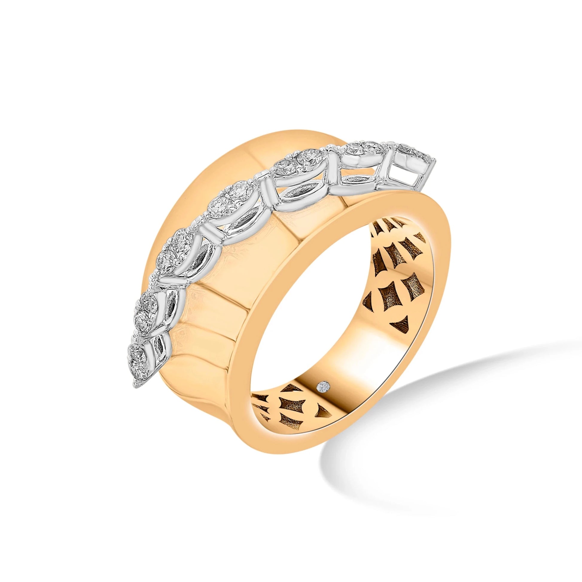 Soiree Rose Swagger Curve Ring - Zen Diamond India