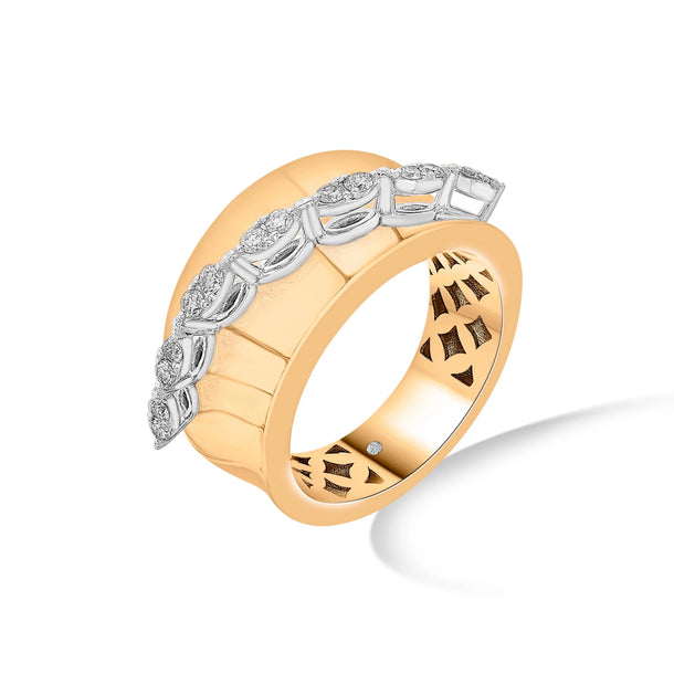 Soiree Rose Swagger Curve Ring - Zen Diamond India