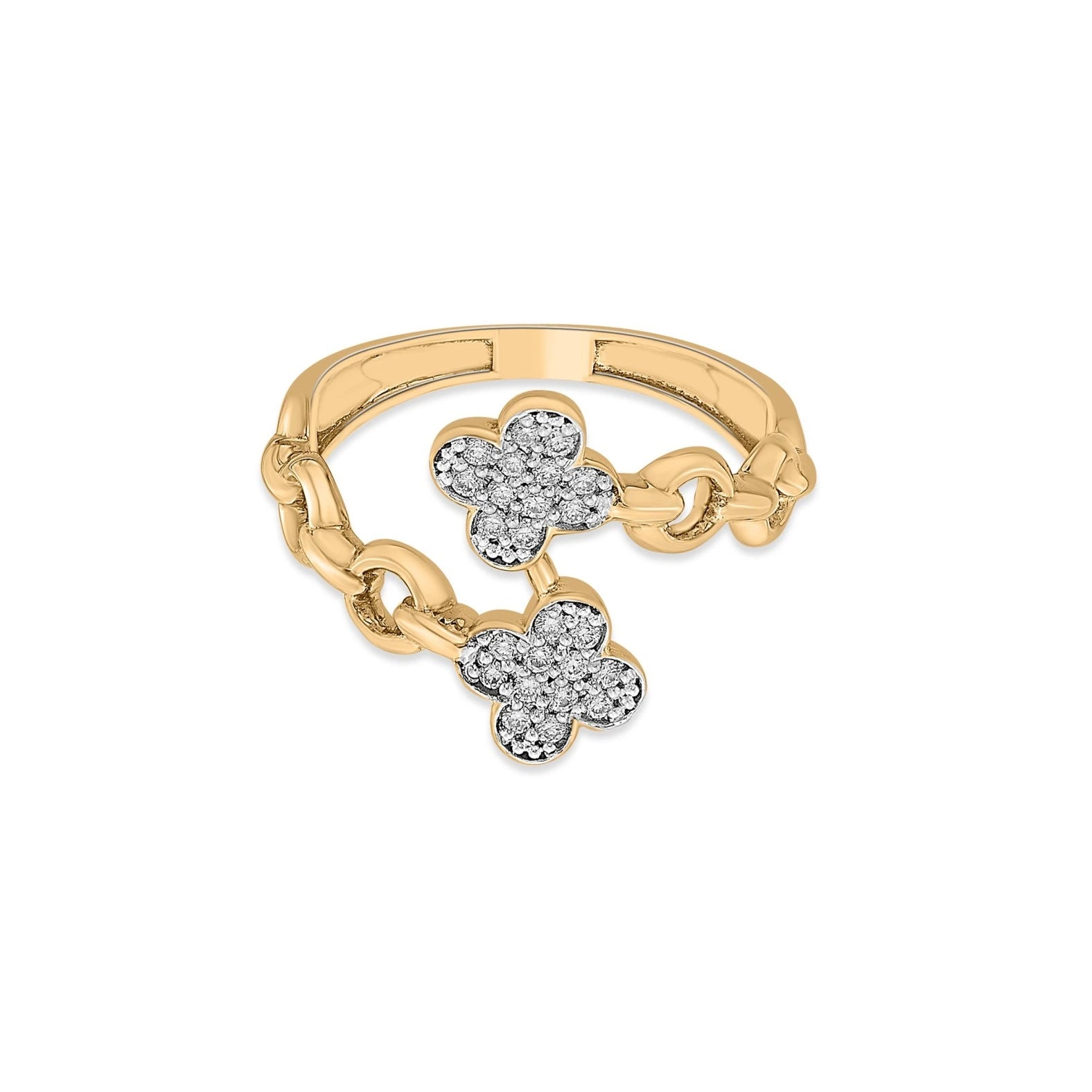 Cuban Golden Clover Cascade Ring