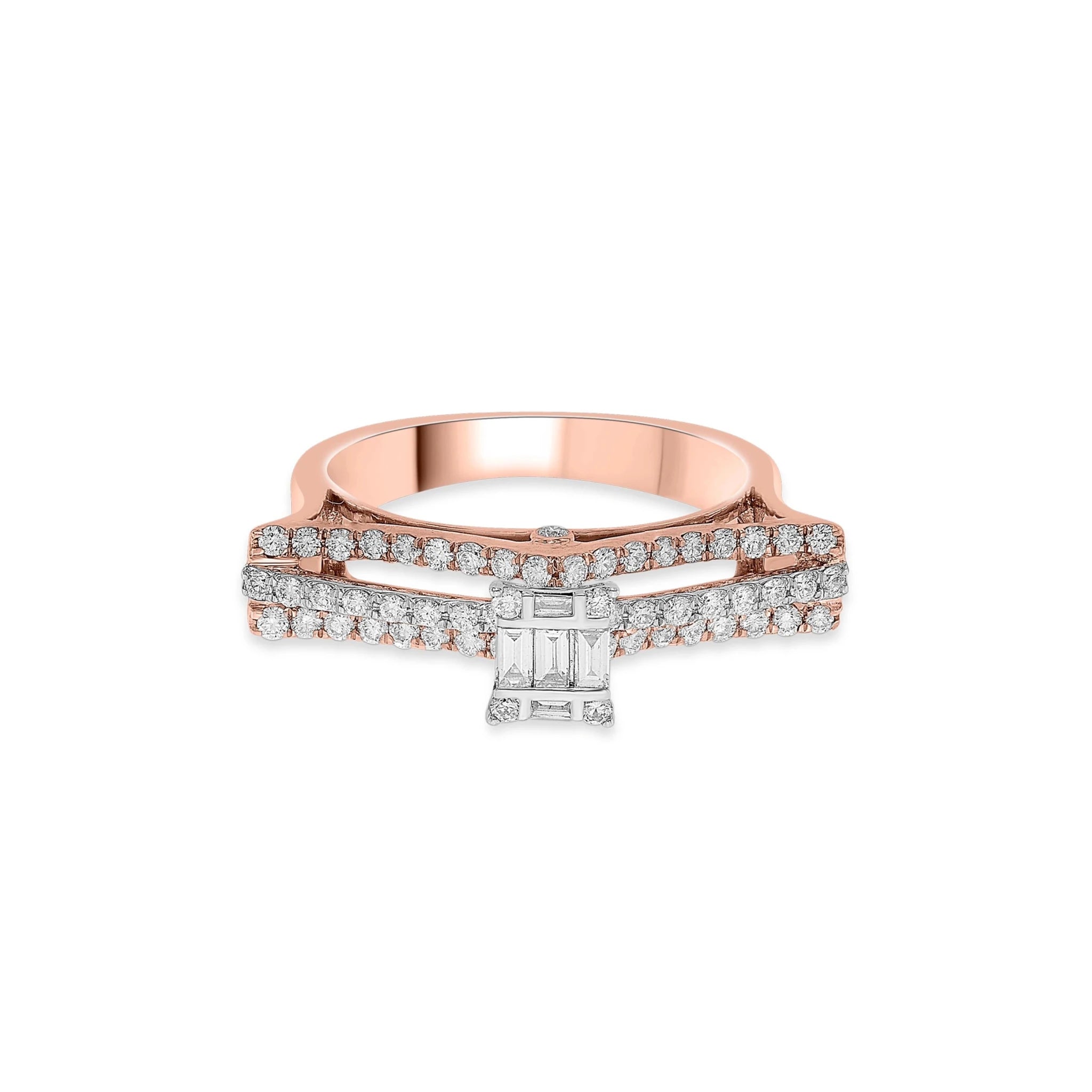 Enchante Royal Diamond Double - Pave Ring - Zen Diamond India