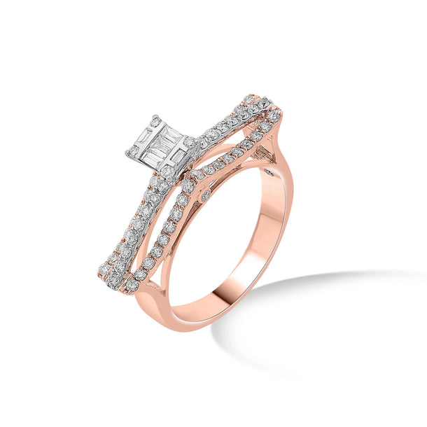 Enchante Royal Diamond Double - Pave Ring - Zen Diamond India