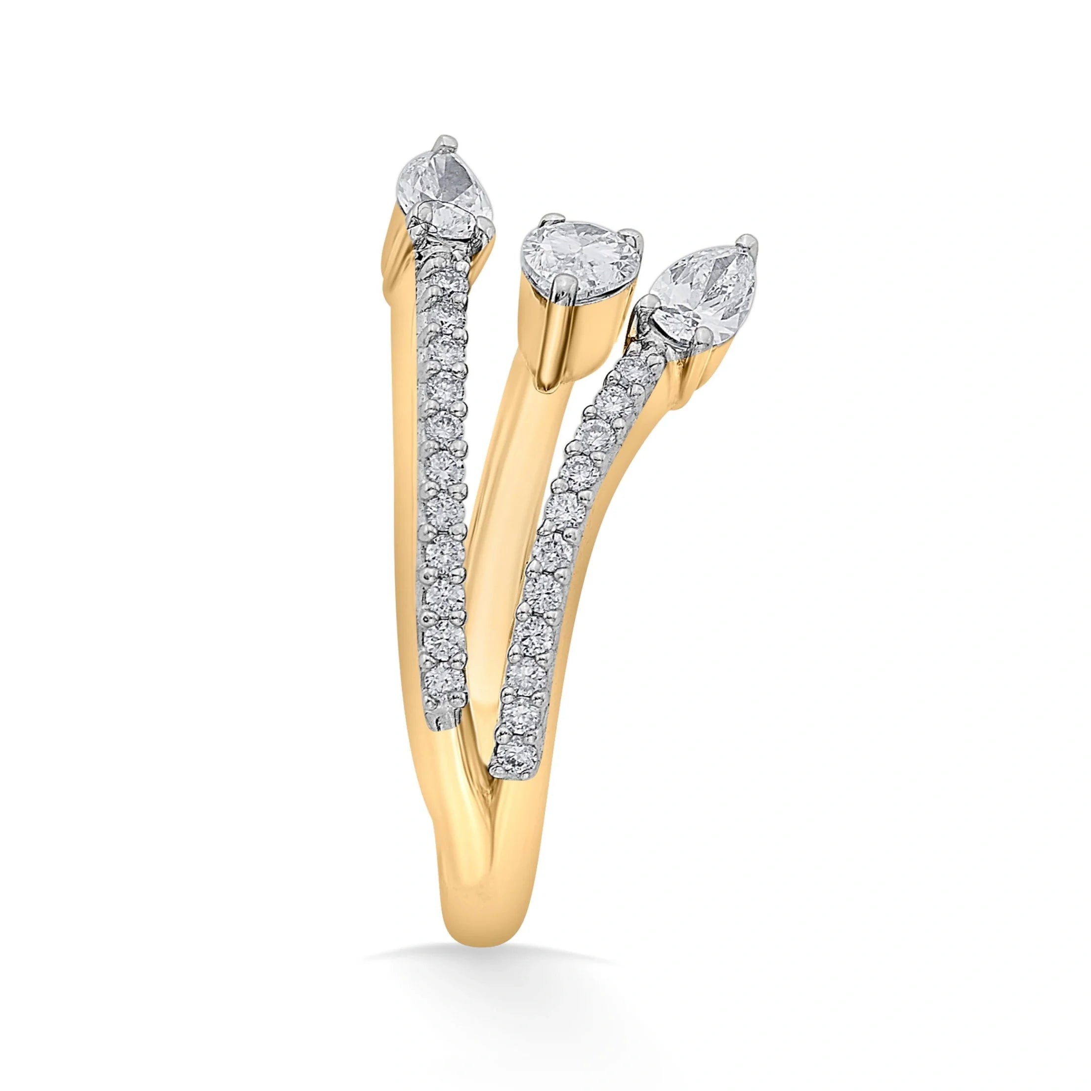Zen Pirlanta Triple Dewdrop Ring - Zen Diamond India