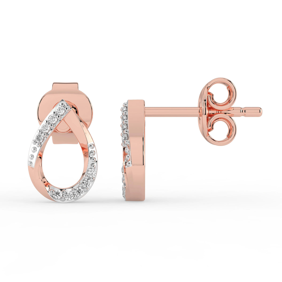 Celeste Twilight Spark Teardrop Curve Stud Earrings