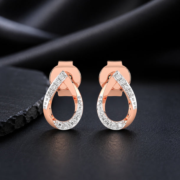 Celeste Twilight Spark Teardrop Curve Stud Earrings