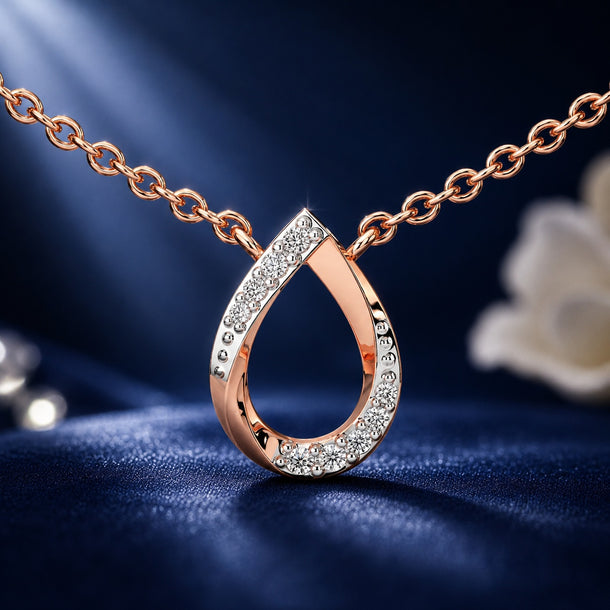 Celeste Sparkling Teardrop Twist Pendant