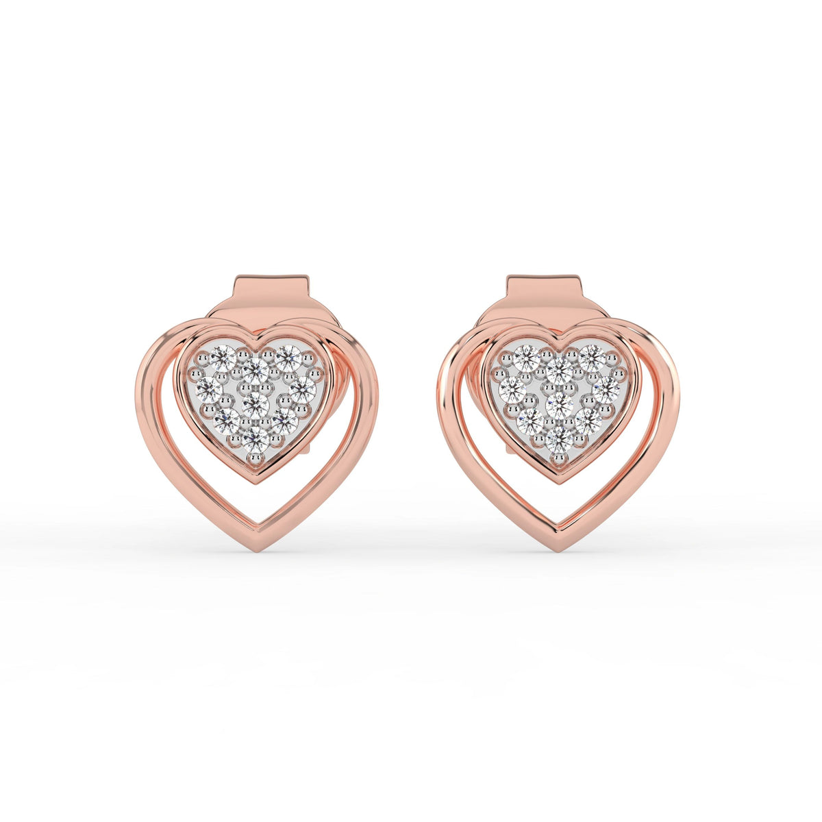 Celeste Sparkling Heart Halo Studs