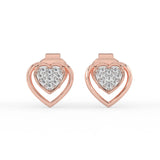Celeste Sparkling Heart Halo Studs