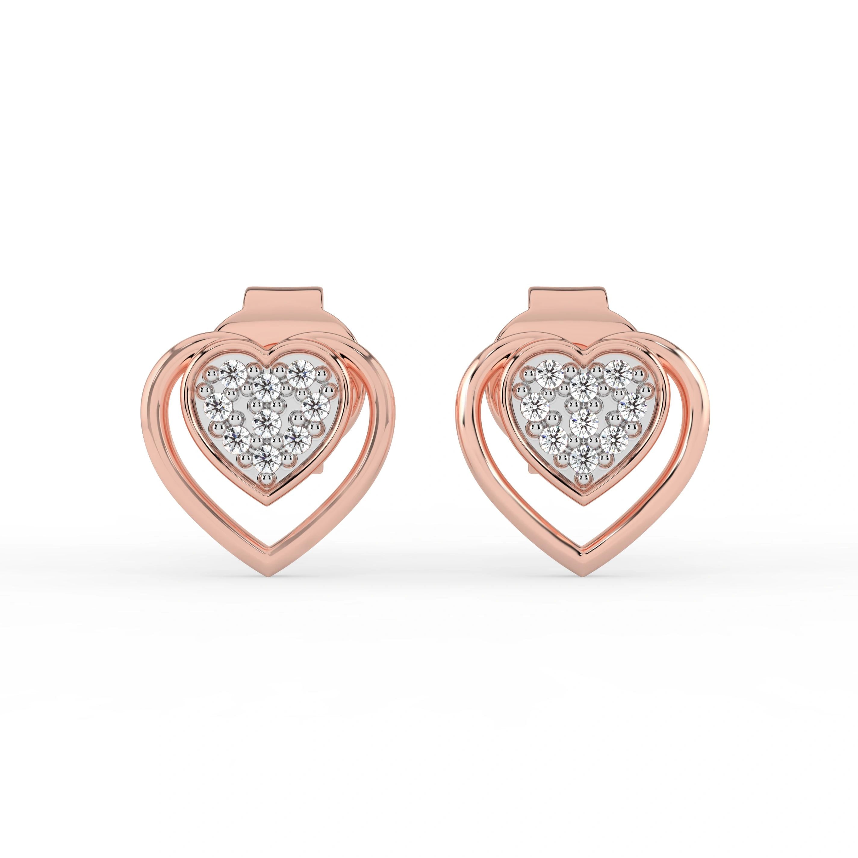 Celeste Sparkling Heart Halo Studs