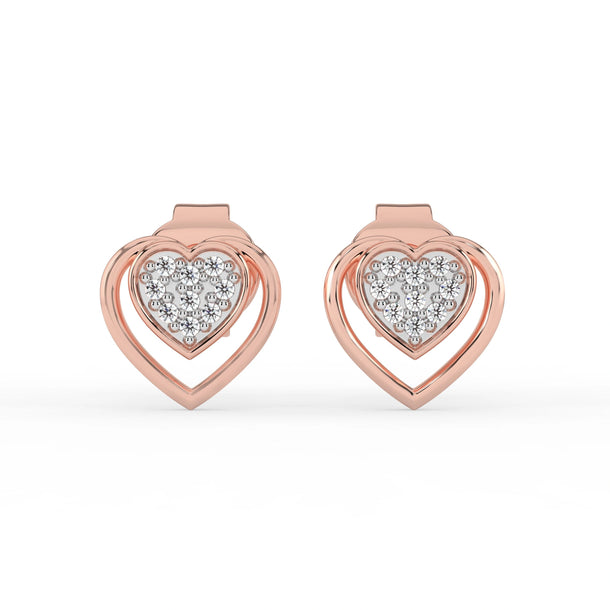 Celeste Sparkling Heart Halo Studs