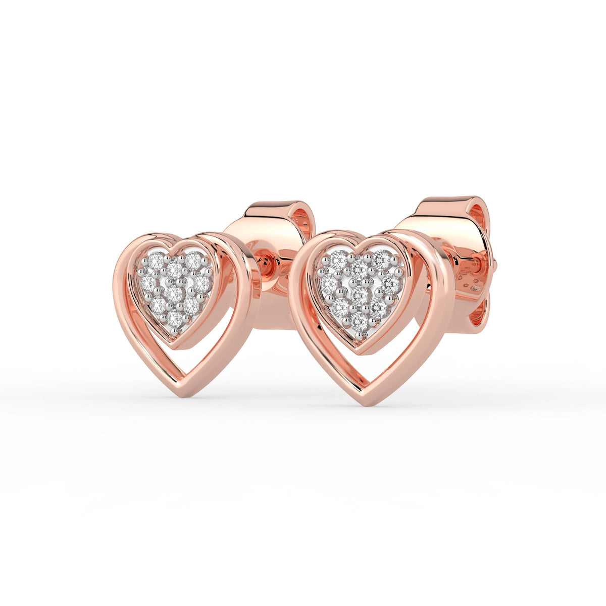 Celeste Sparkling Heart Halo Studs