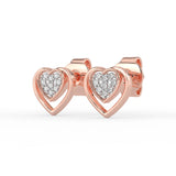 Celeste Sparkling Heart Halo Studs