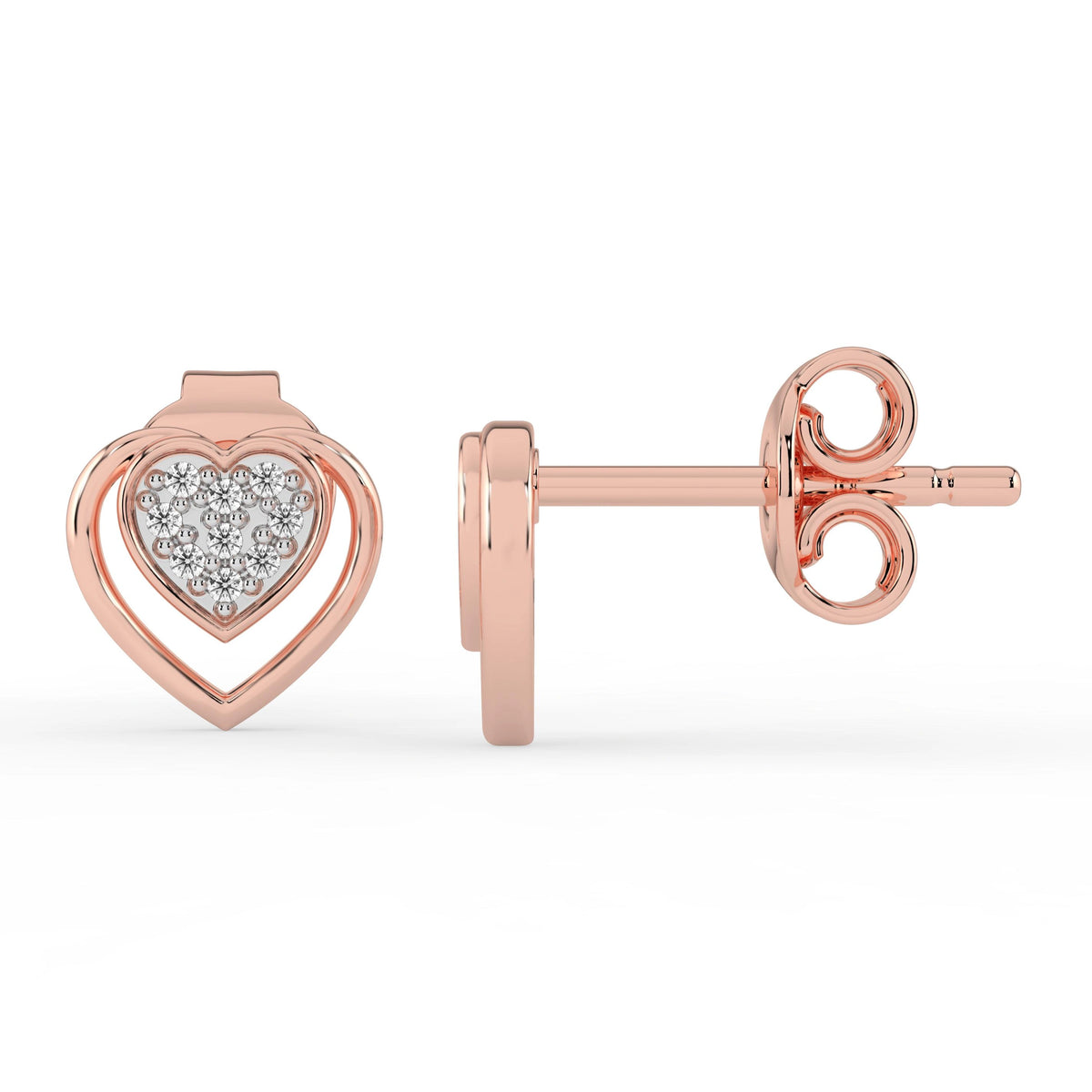 Celeste Sparkling Heart Halo Studs