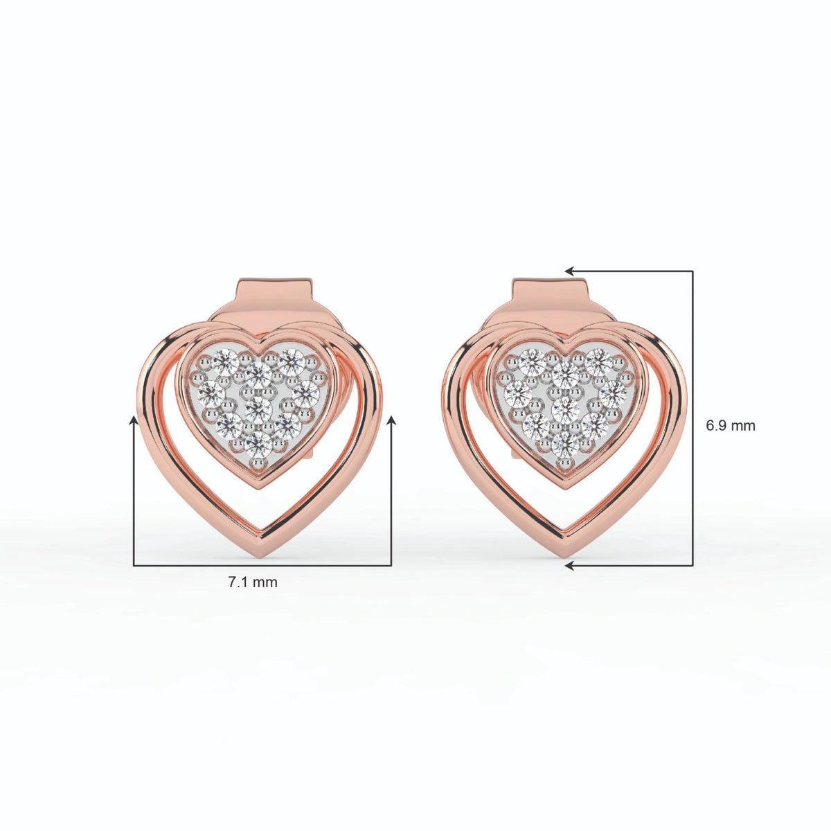 Celeste Sparkling Heart Halo Studs