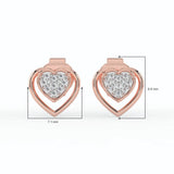 Celeste Sparkling Heart Halo Studs