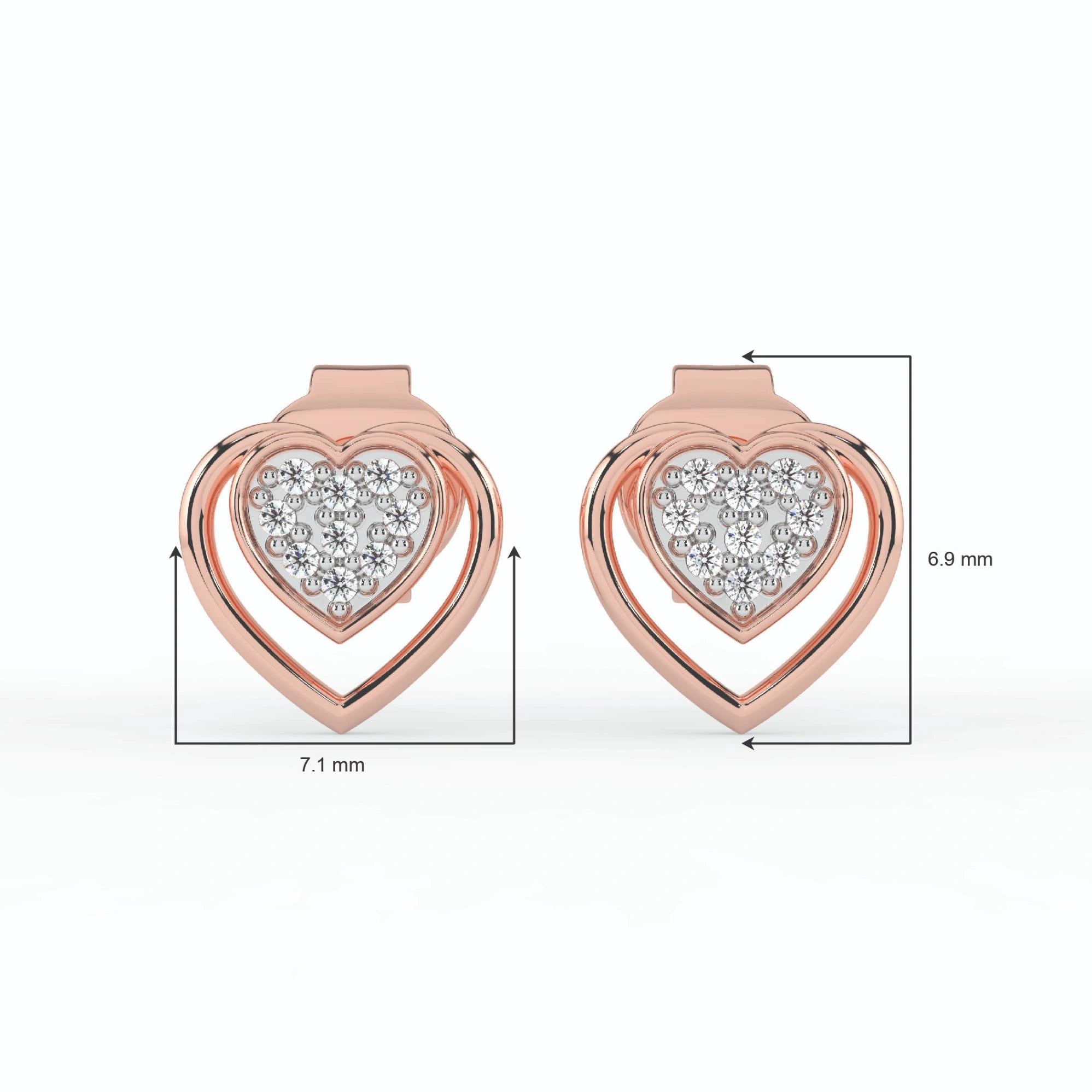 Celeste Sparkling Heart Halo Studs