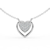 Celeste Dazzling Heart Halo Drop Pendant