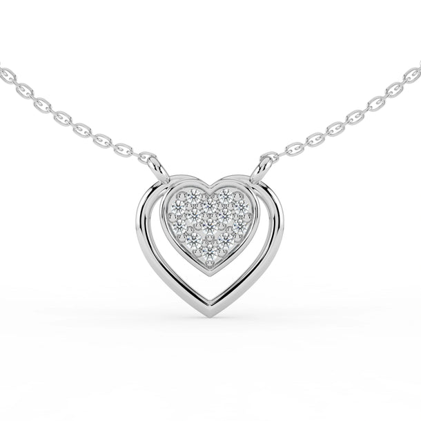 Celeste Dazzling Heart Halo Drop Pendant