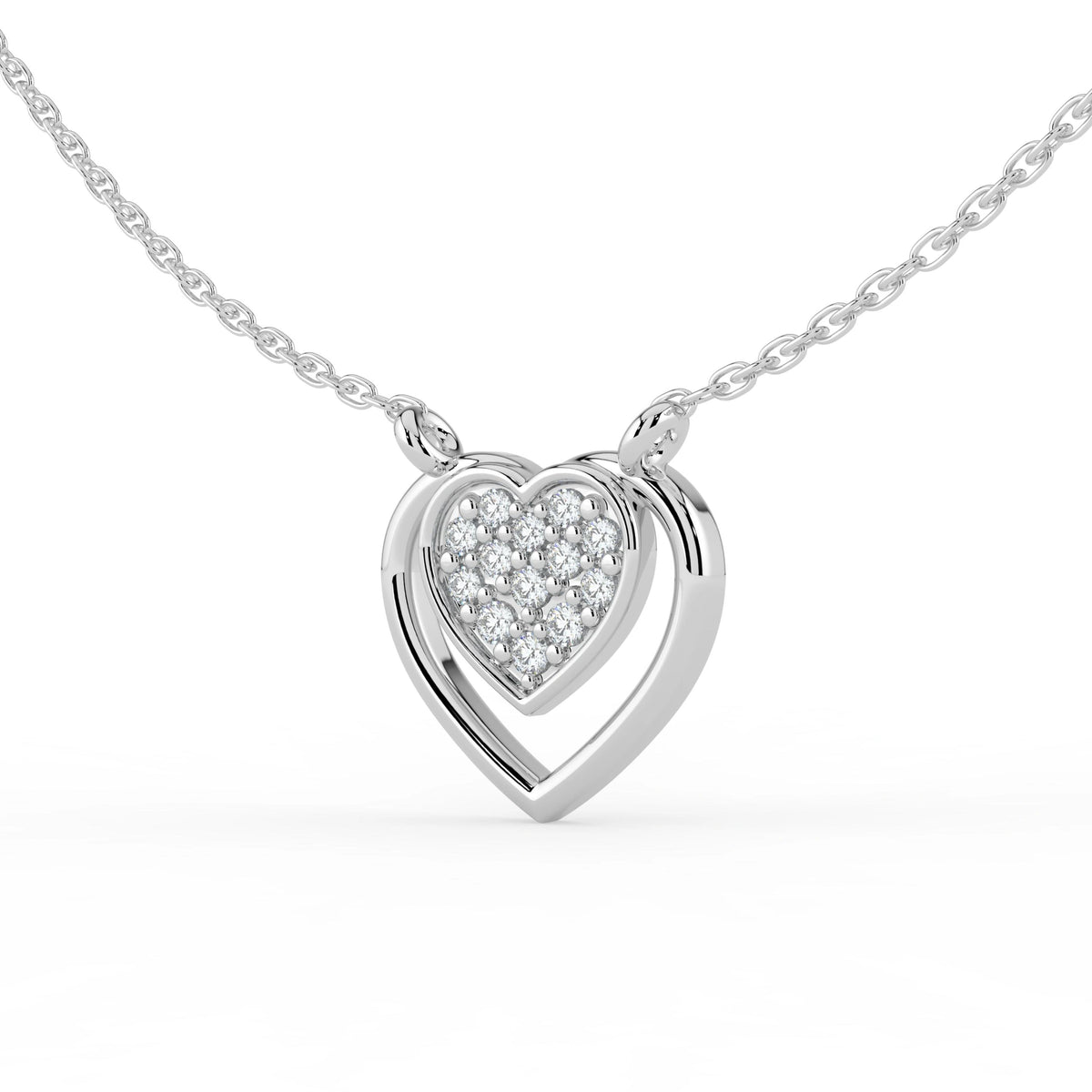 Celeste Dazzling Heart Halo Drop Pendant