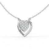 Celeste Dazzling Heart Halo Drop Pendant