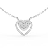 Celeste Dazzling Heart Halo Drop Pendant