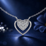 Celeste Dazzling Heart Halo Drop Pendant