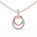 Celeste Radiant Double Circle Drop Pendant