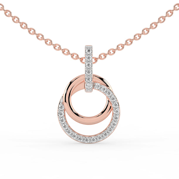 Celeste Radiant Double Circle Drop Pendant