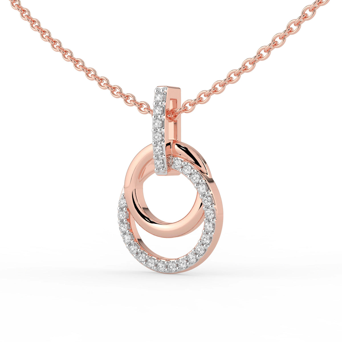 Celeste Radiant Double Circle Drop Pendant