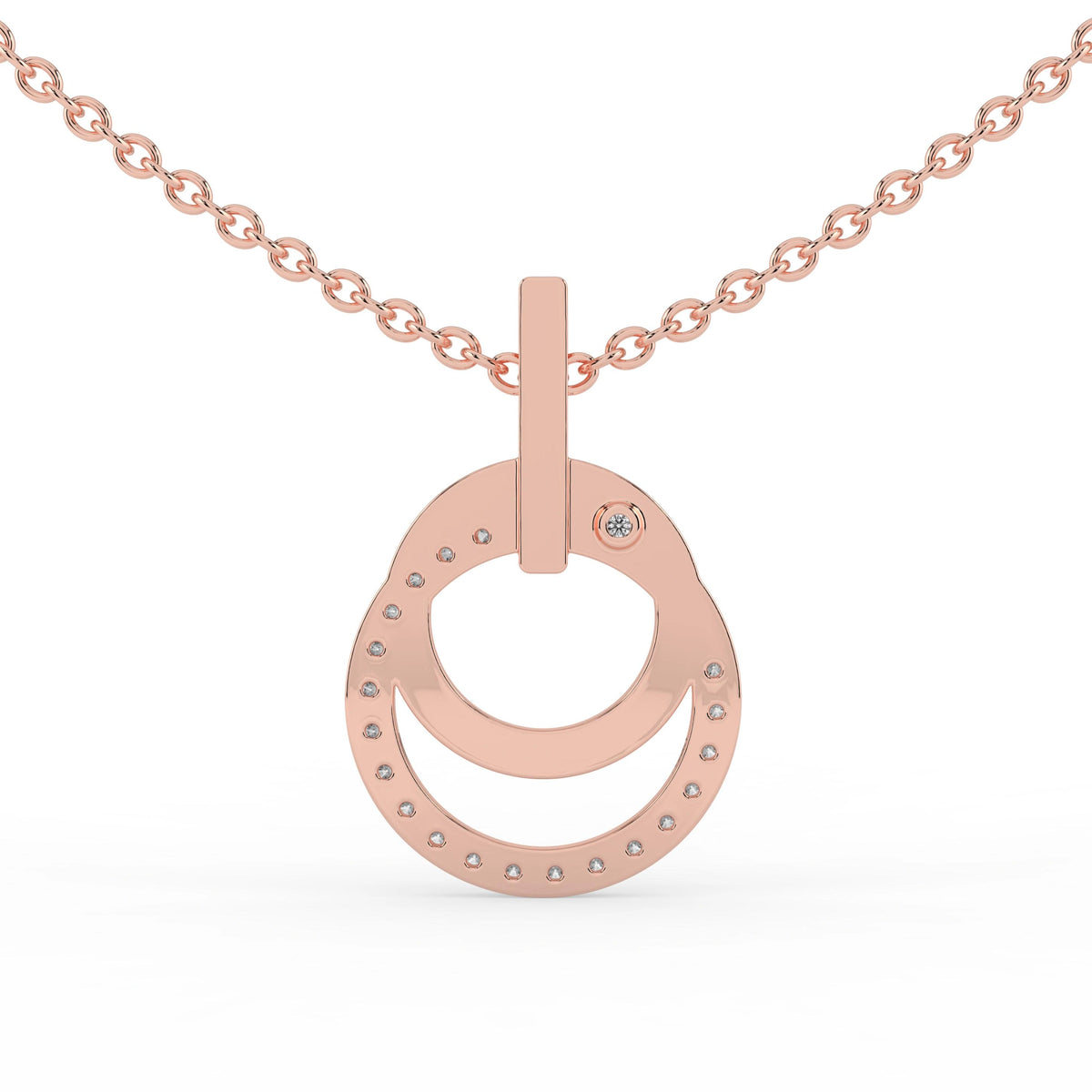 Celeste Radiant Double Circle Drop Pendant