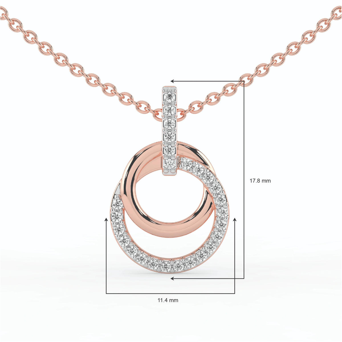 Celeste Radiant Double Circle Drop Pendant