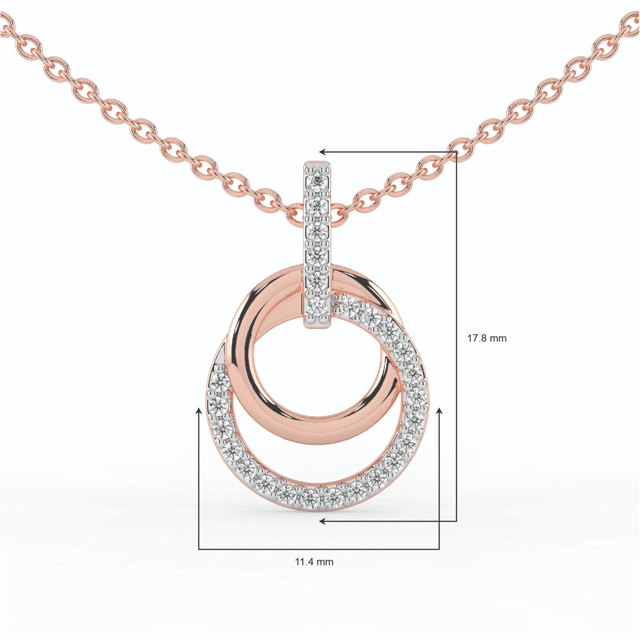 Celeste Radiant Double Circle Drop Pendant