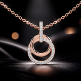 Celeste Radiant Double Circle Drop Pendant
