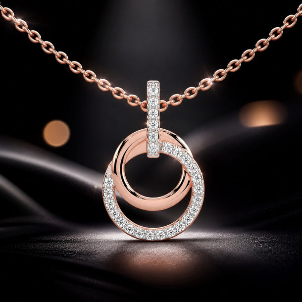 Celeste Radiant Double Circle Drop Pendant