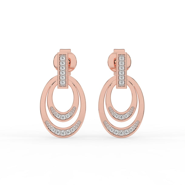 Celeste Twin Arc Spark Drop Earrings