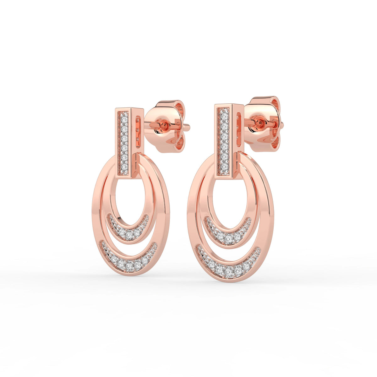 Celeste Twin Arc Spark Drop Earrings