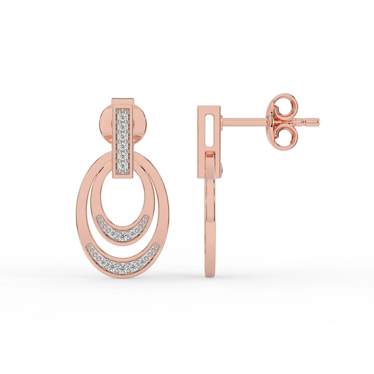 Celeste Twin Arc Spark Drop Earrings