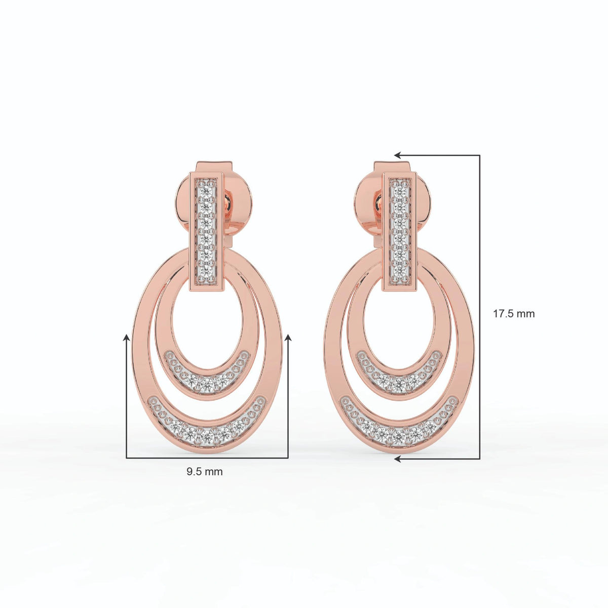 Celeste Twin Arc Spark Drop Earrings