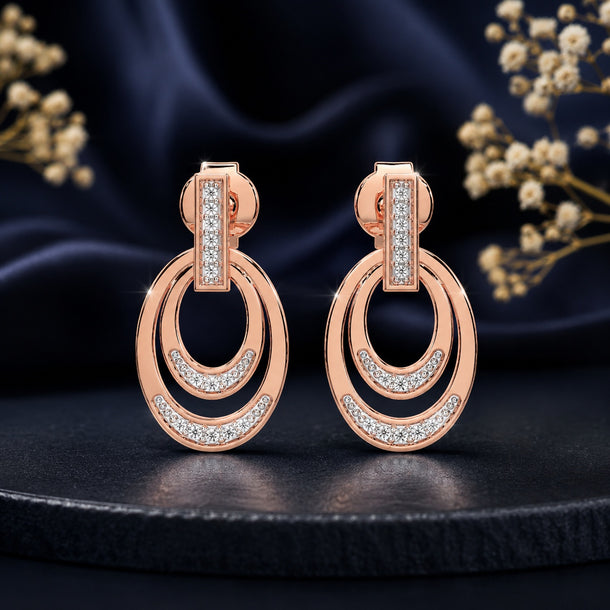 Celeste Twin Arc Spark Drop Earrings