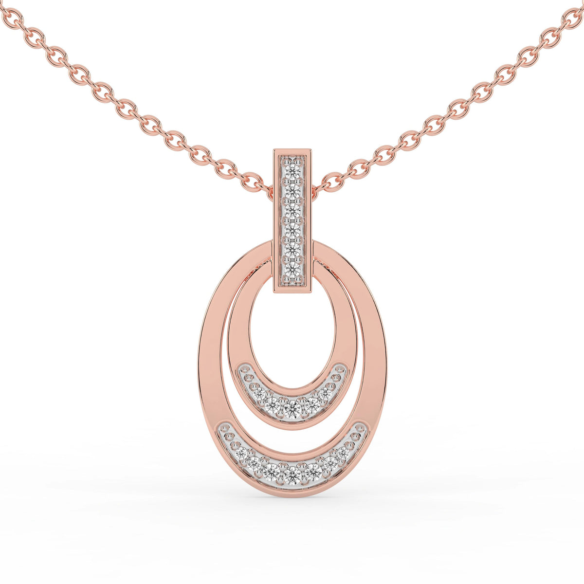 Celeste Luminous Layered Oval Drop Pendant