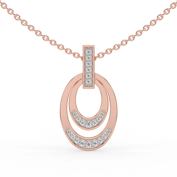 Celeste Luminous Layered Oval Drop Pendant