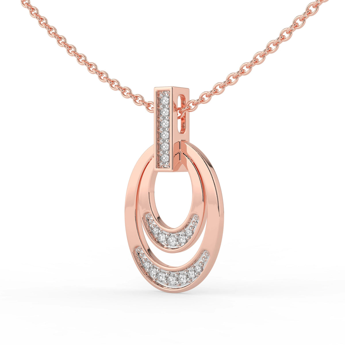 Celeste Luminous Layered Oval Drop Pendant