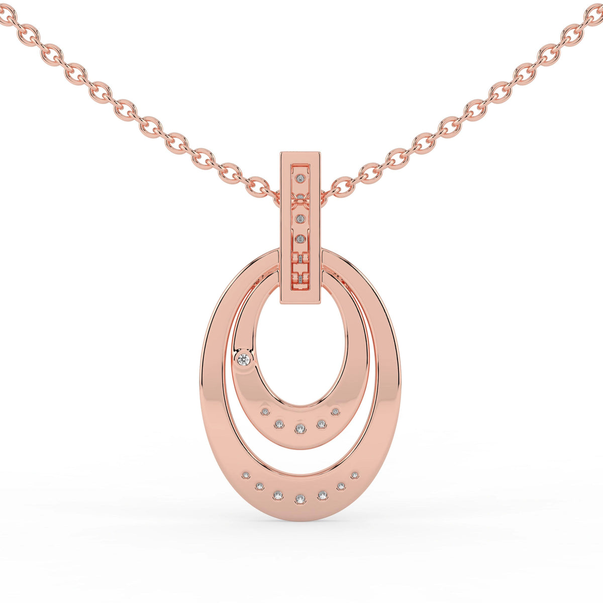 Celeste Luminous Layered Oval Drop Pendant