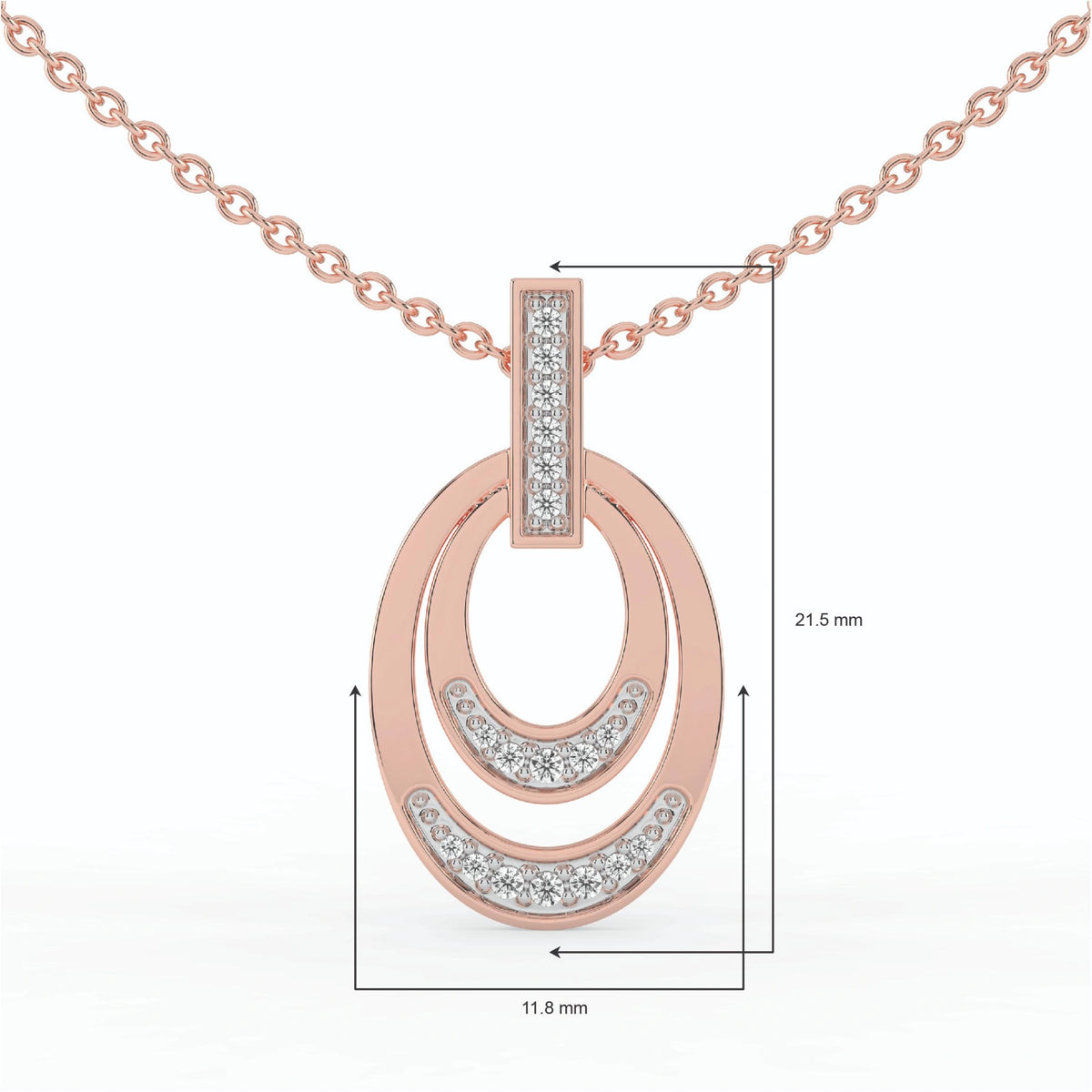 Celeste Luminous Layered Oval Drop Pendant
