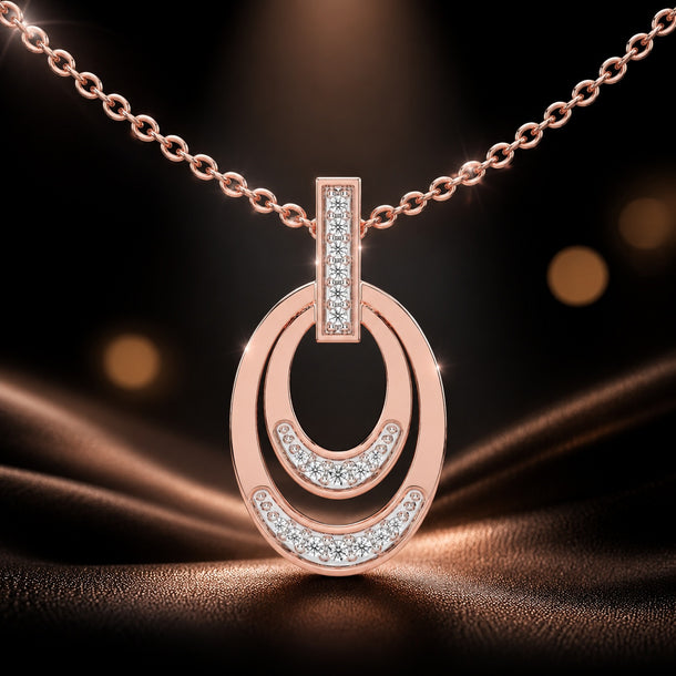 Celeste Luminous Layered Oval Drop Pendant