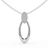 Celeste Oval Spark Halo Drop Pendant