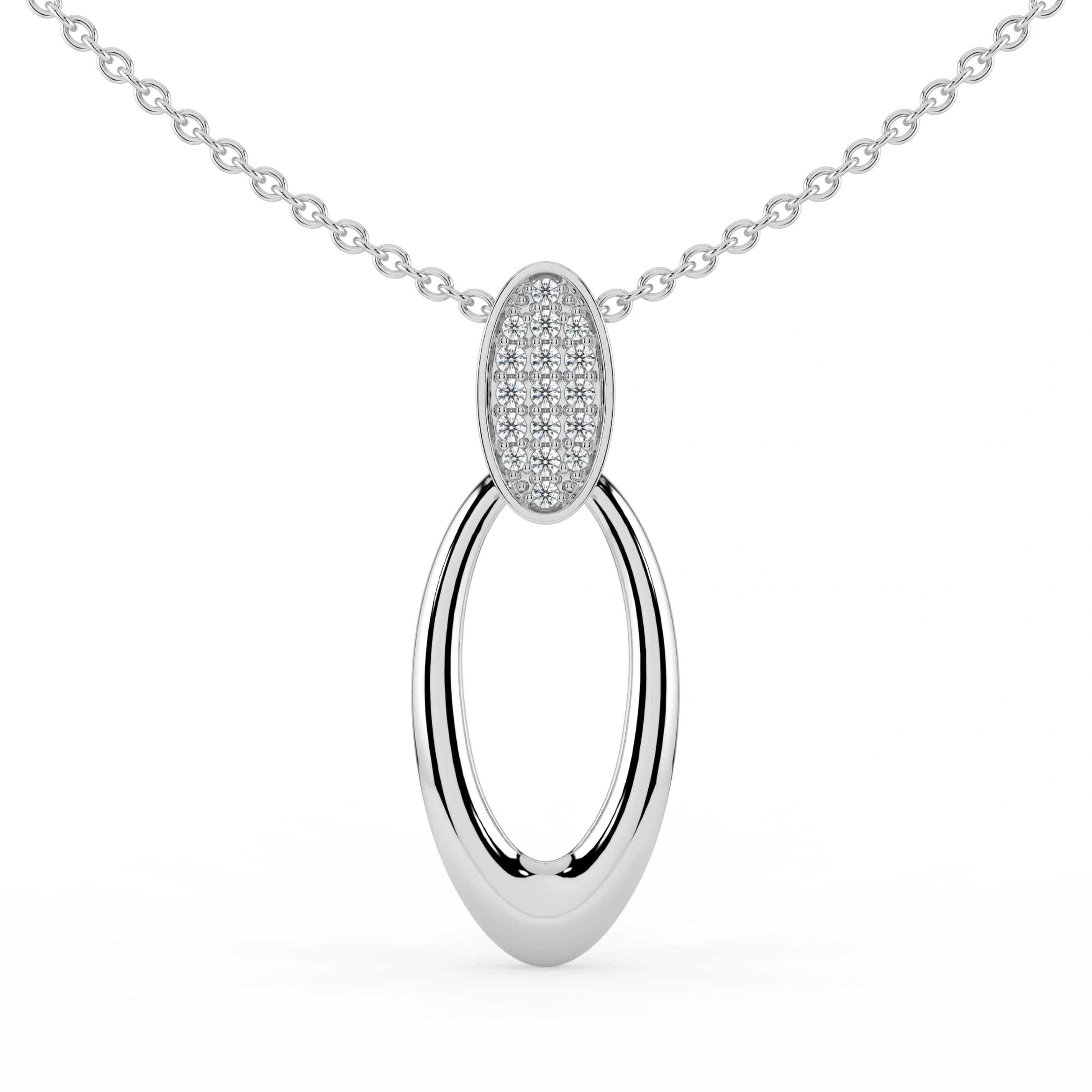 Celeste Oval Spark Halo Drop Pendant