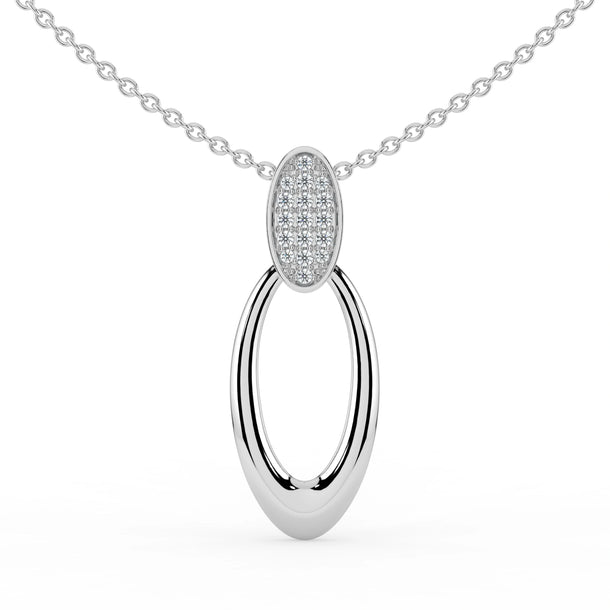 Celeste Oval Spark Halo Drop Pendant