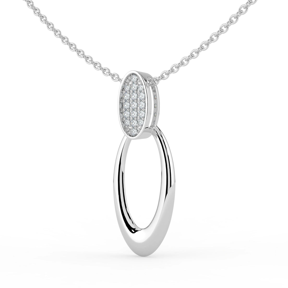 Celeste Oval Spark Halo Drop Pendant